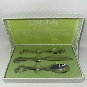 Oneida Set 3 Child 18/10 Stainless Steel Duckling Spoon Knife Fork New